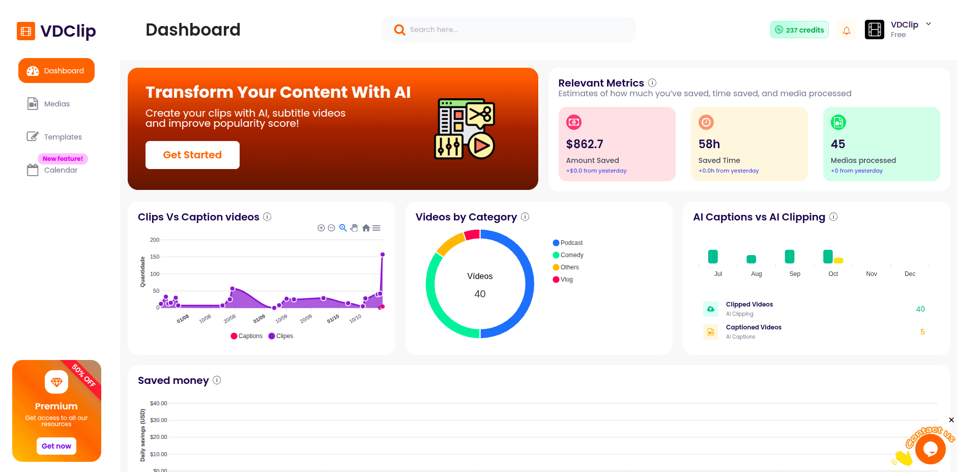 VDClip Dashboard Overview