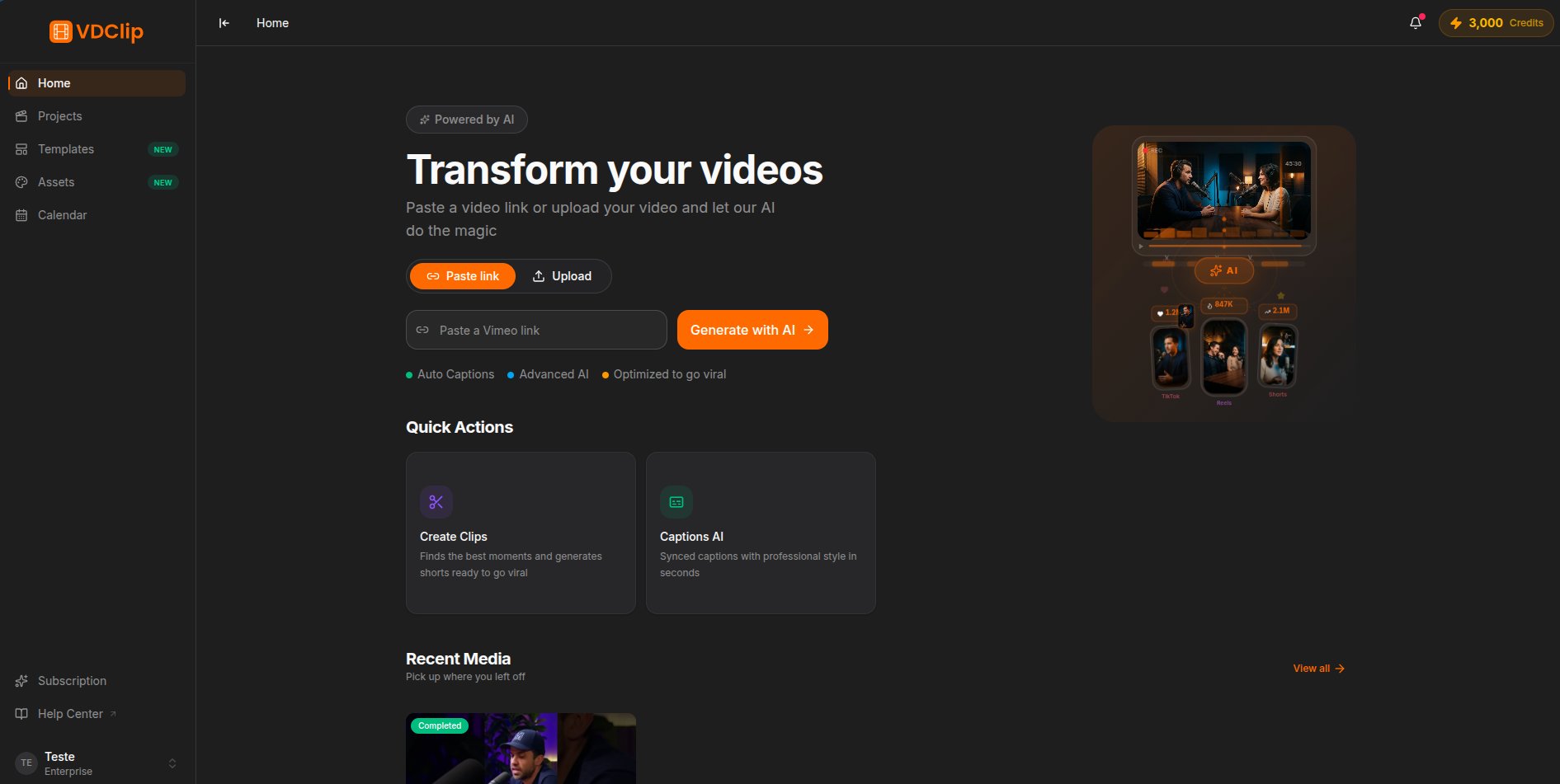VDClip Dashboard