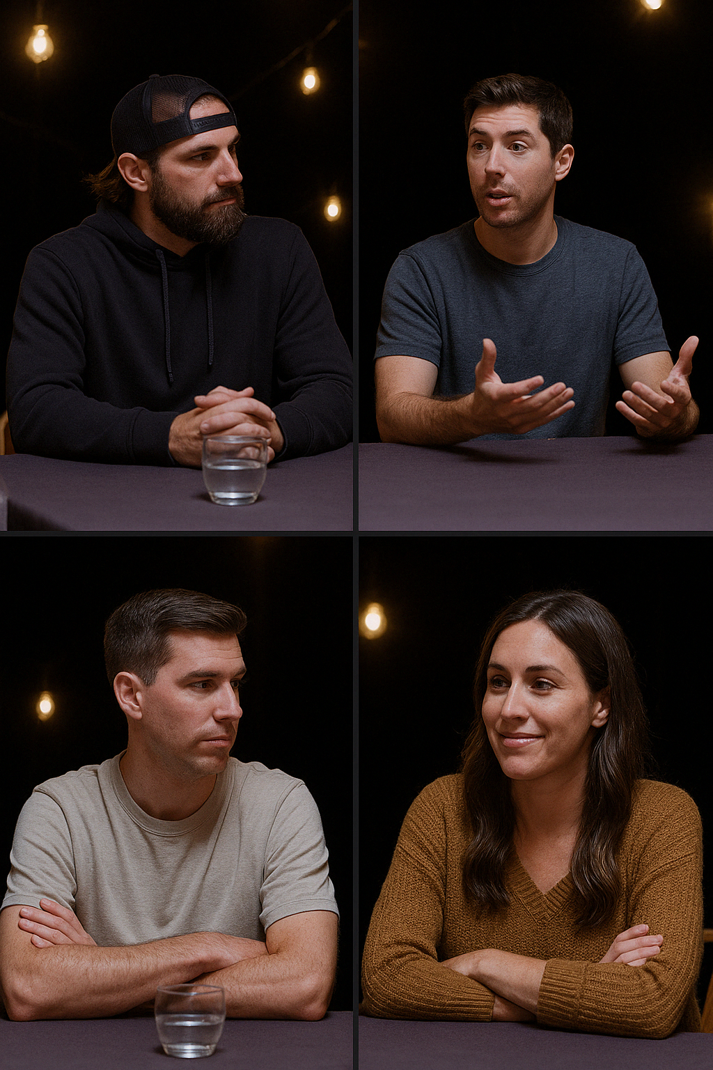 Four layout preview showing four-panel grid for multiple speakers or organized displays