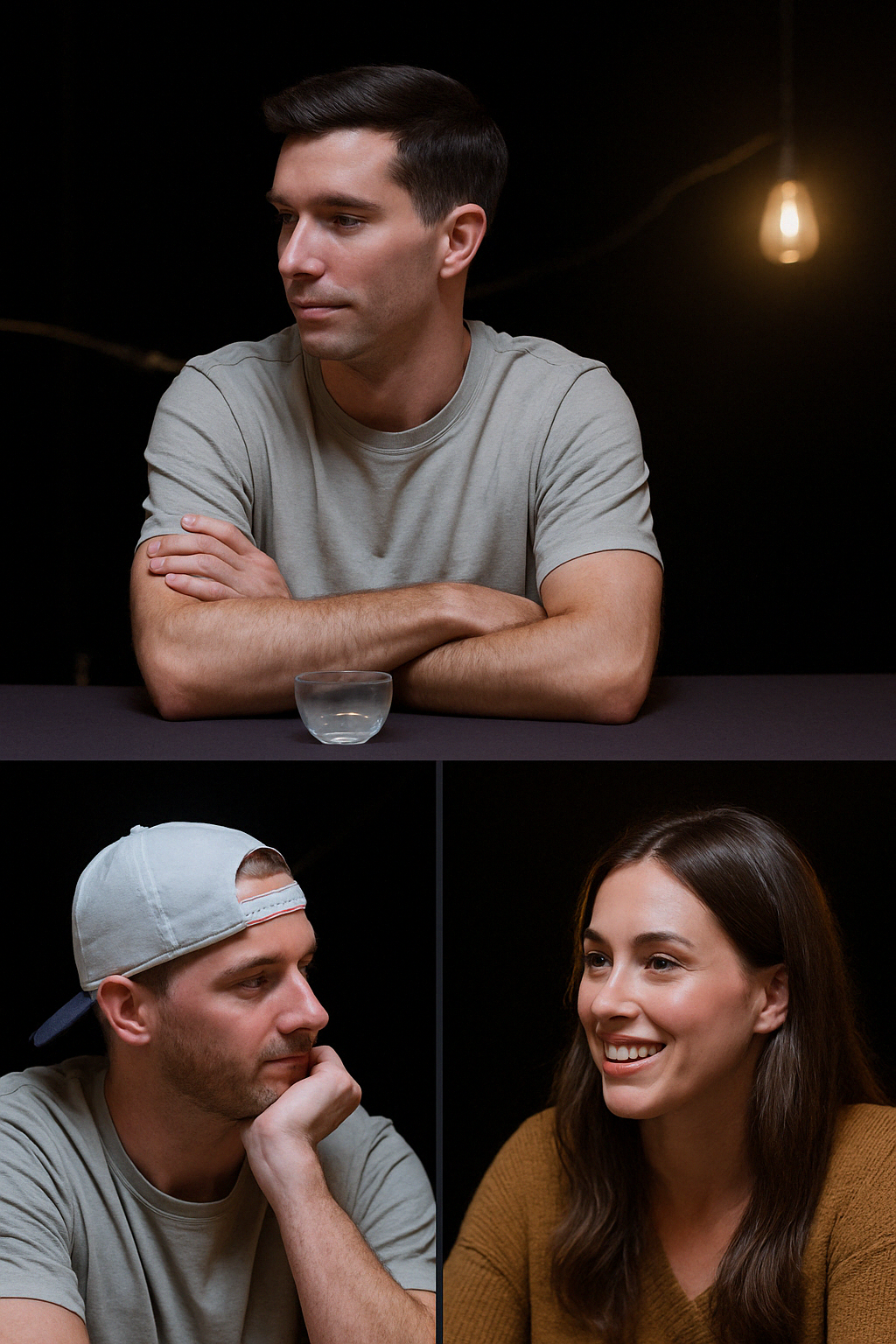 Three layout preview showing three sections for multiple angles or dynamic compositions